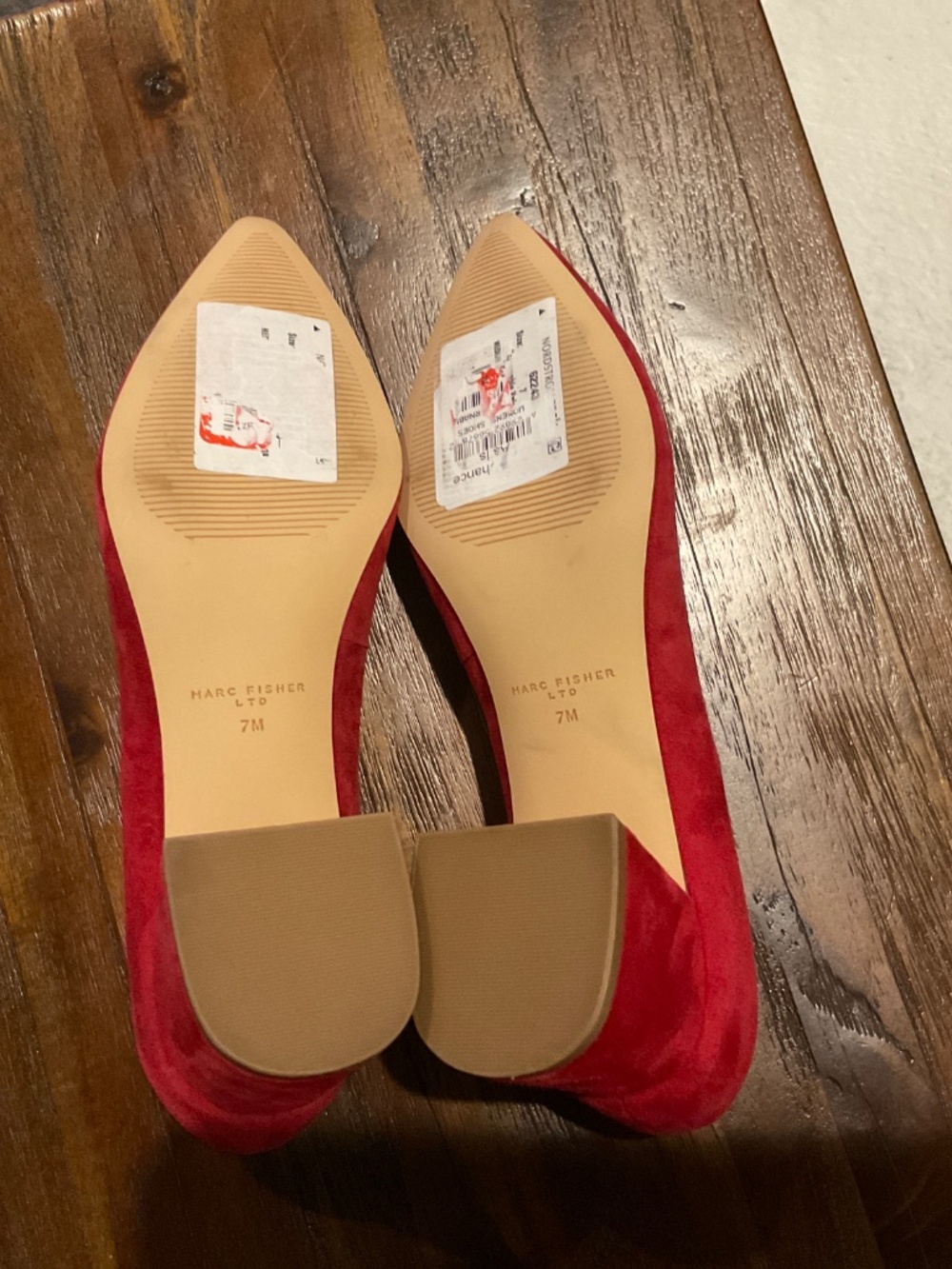Mark Fisher Zala Block Heel Pointy Toe Red Pump size 7 - Picture 6 of 7
